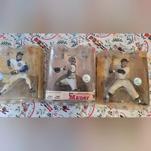 McFarlane Mickey Mantle, Ryne Sandberg  , Joe Mauer Figurines